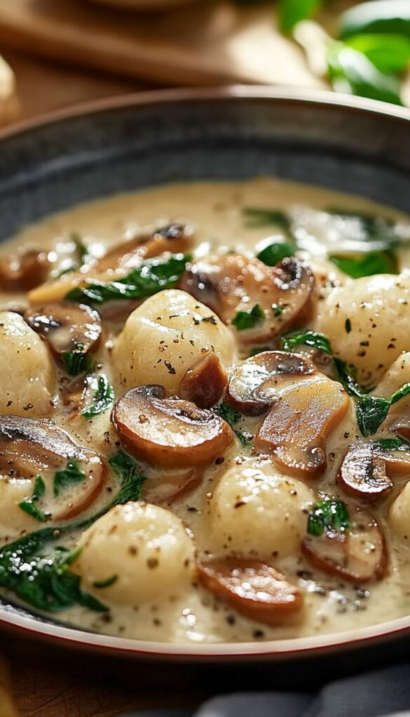 gnocchi sauce aux champignons